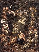 Heilige Familie in einem Blumen, Jan Brueghel The Elder